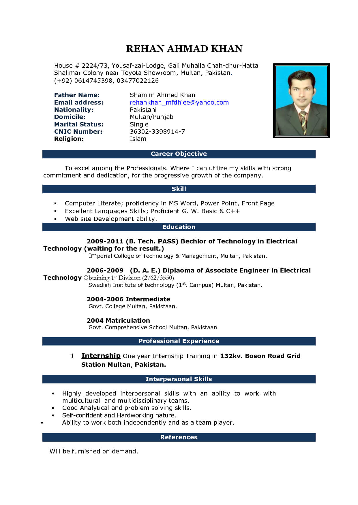 Image Result For Cv Format In Ms Word 2007 Free Download With Regard To Resume Templates Word 2007