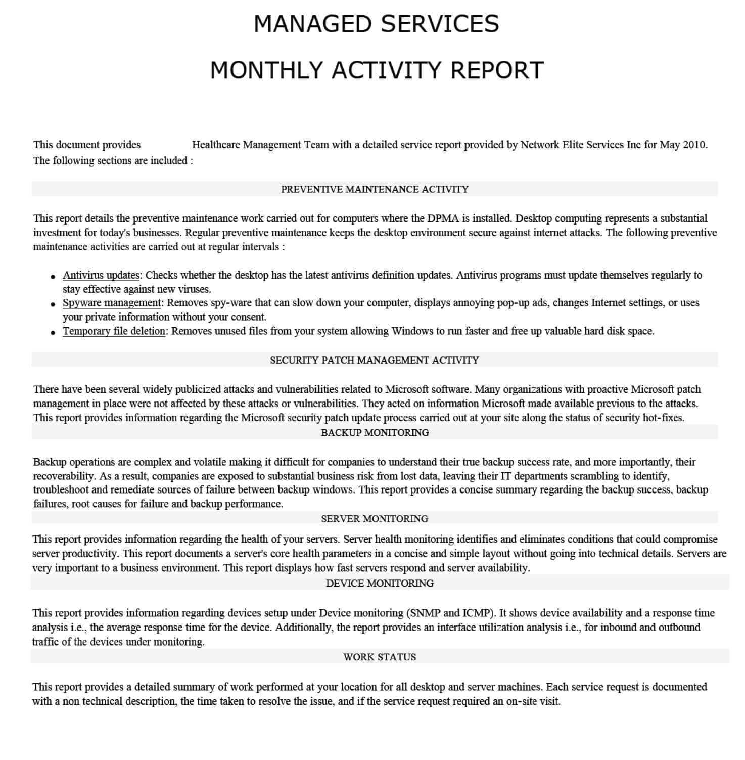 Image Result For Sample Monthly Management Report Format Regarding How To Write A Monthly Report Template