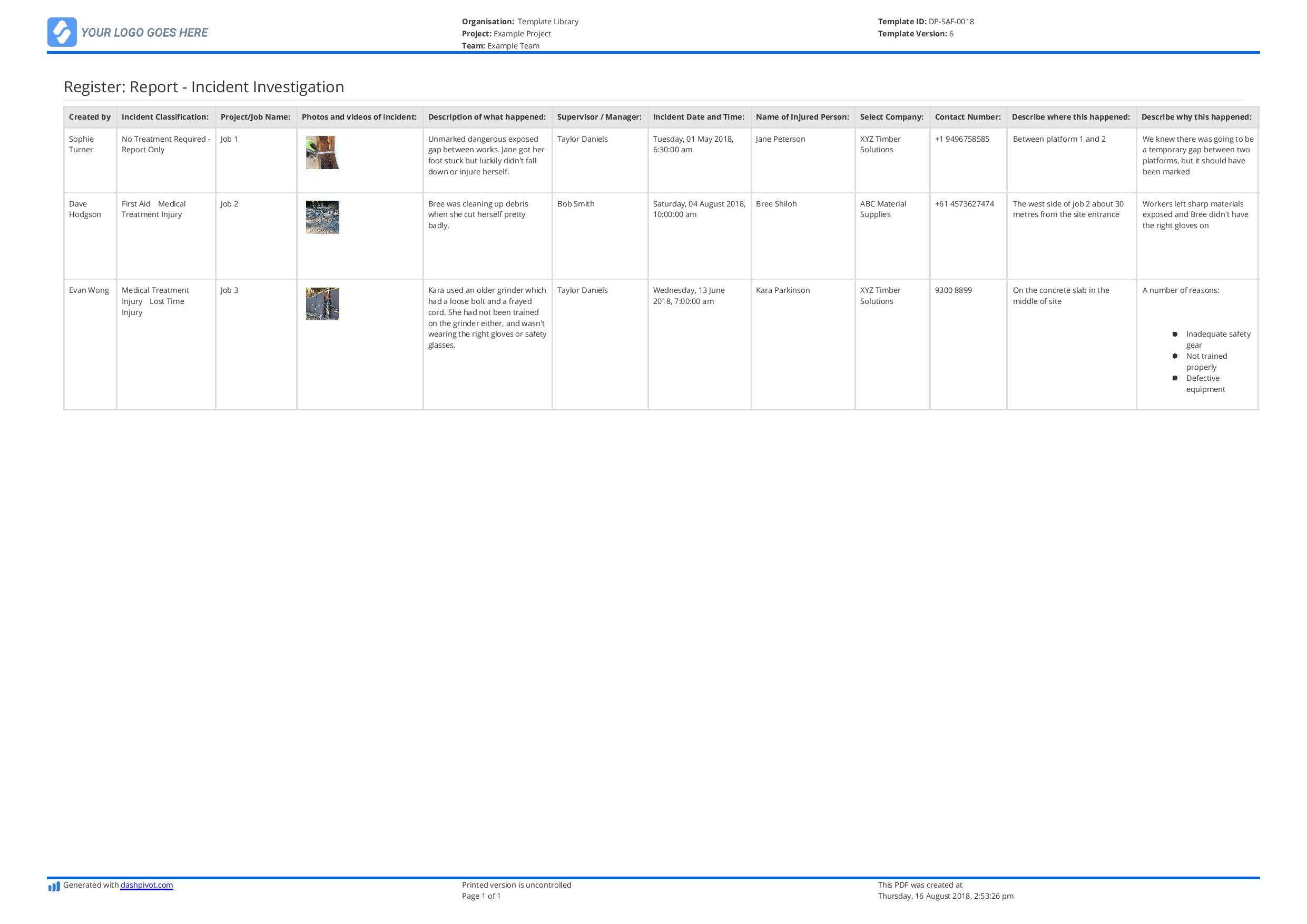 Incident Register Template (Better Than Excel) - Free And With Incident Report Register Template