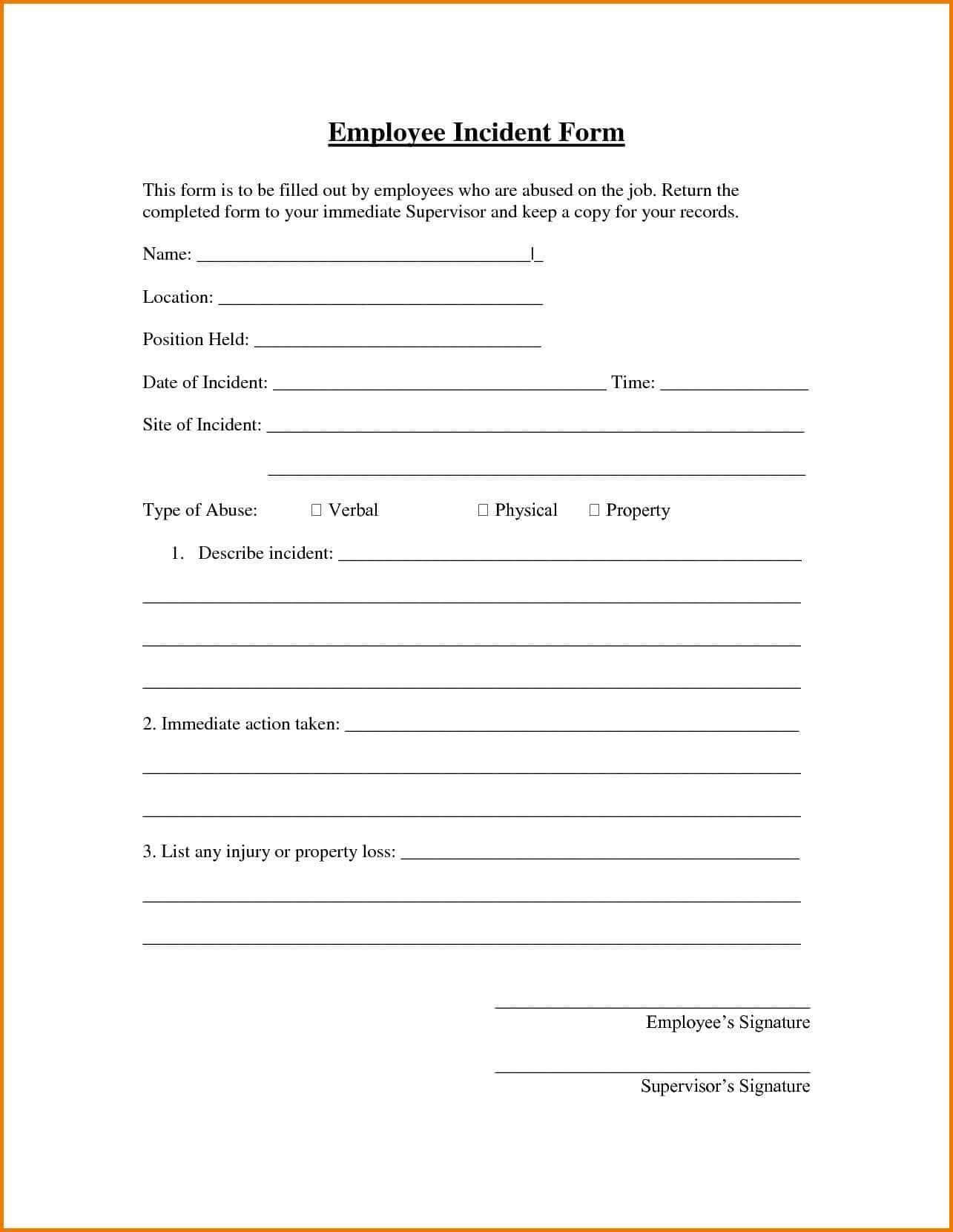 Incident Report Sample Examples Letter In Workplace Template Throughout Sample Fire Investigation Report Template