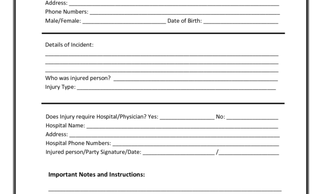 Incident Report Template | Incident Report Form, Incident inside Injury Report Form Template