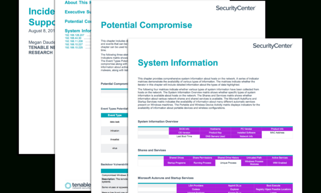 Incident Response Support - Sc Report Template | Tenable® intended for Technical Support Report Template