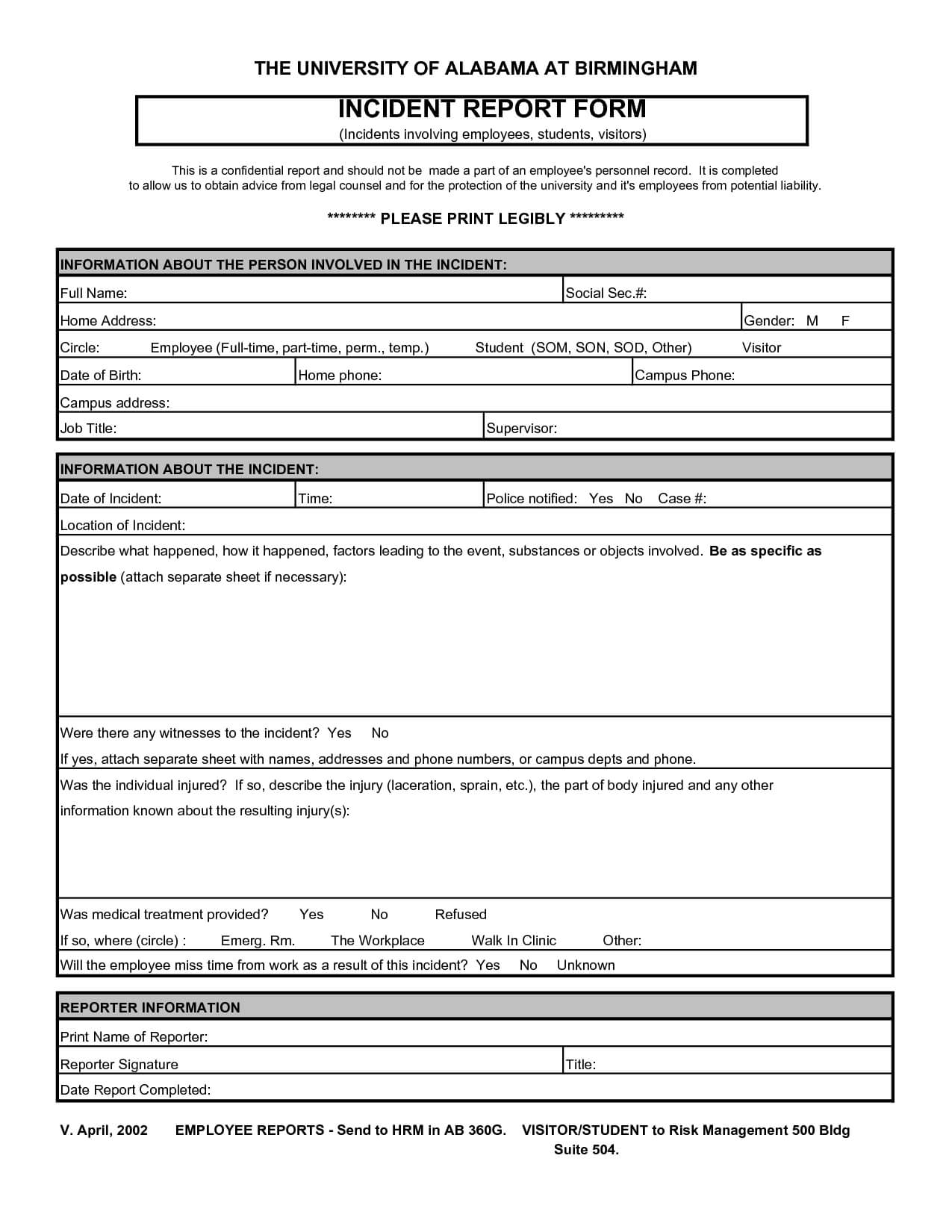 Incident T Template Word Free Workplace Data Form Sample Regarding Investigation Report Template Doc