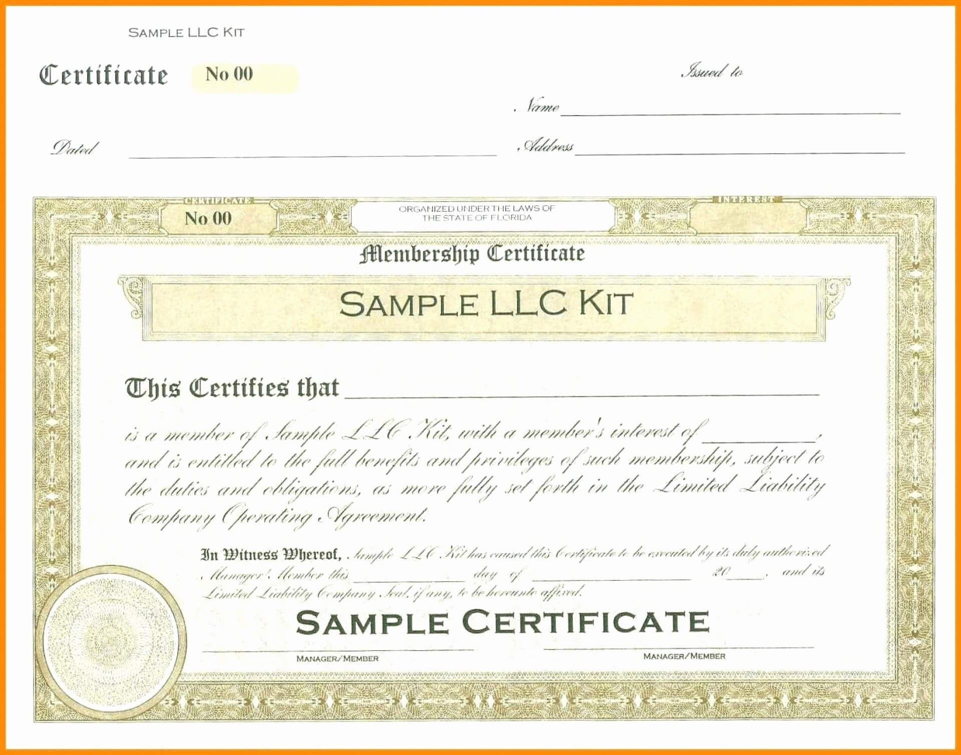 Incredible Llc Membership Certificate Template Ideas Free With Regard To Llc Membership Certificate Template