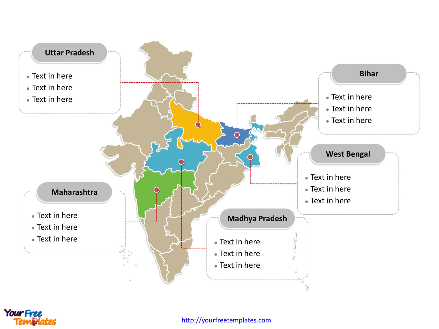 India Map Blank Templates – Free Powerpoint Templates Within Blank City Map Template