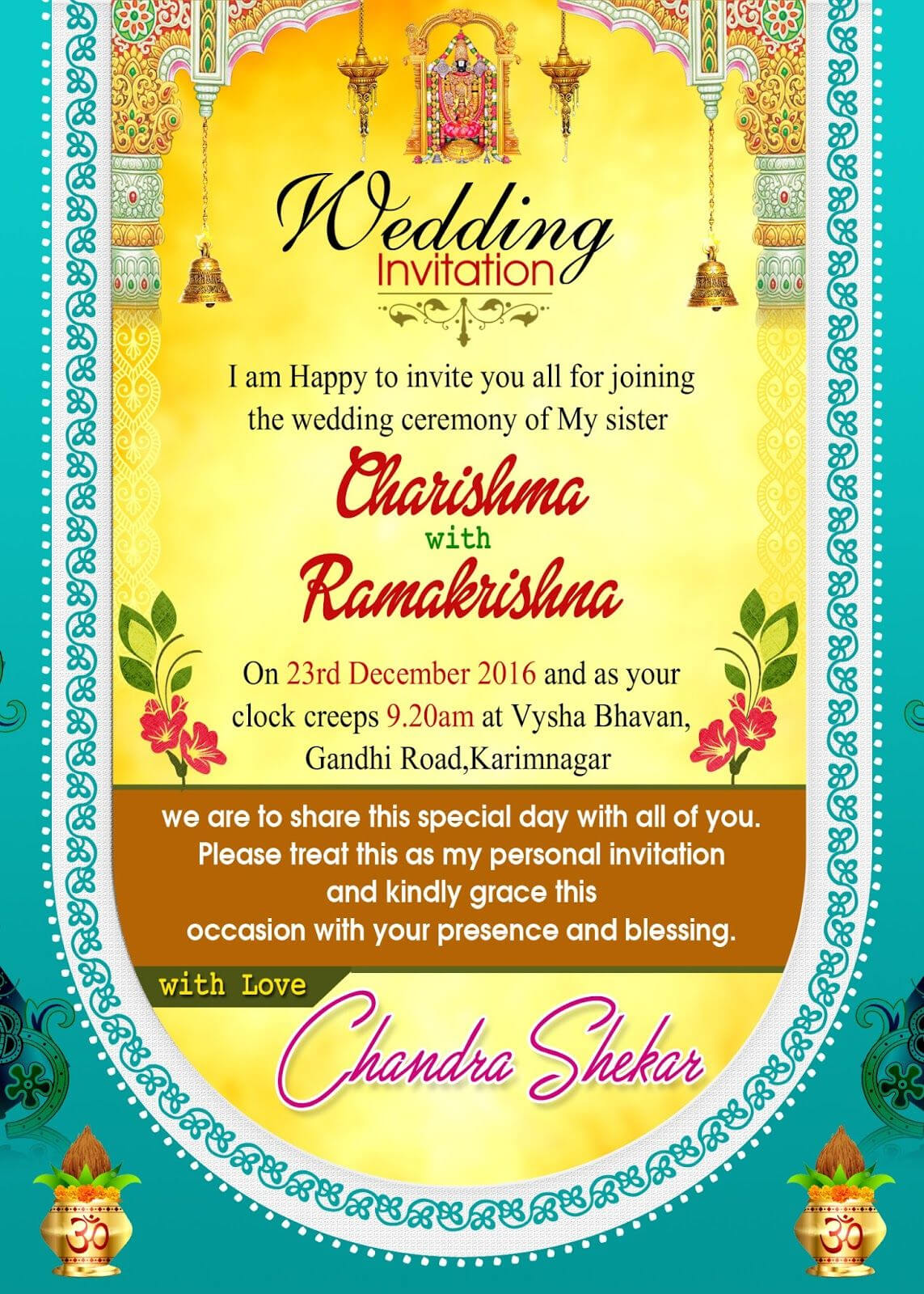Indian Wedding Invitation Wordings Psd Template Free For Regarding Indian Wedding Cards Design Templates