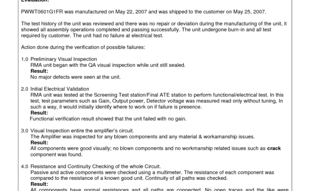 Inspirational Failure Analysis Report Template Sample With with Failure Analysis Report Template