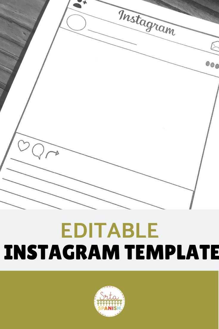 Instagram Template Editable Version Included | Spanish Throughout Book Report Template In Spanish