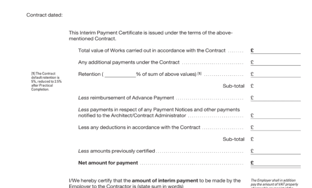 Interim Certificate - Fill Online, Printable, Fillable in Certificate Of Payment Template