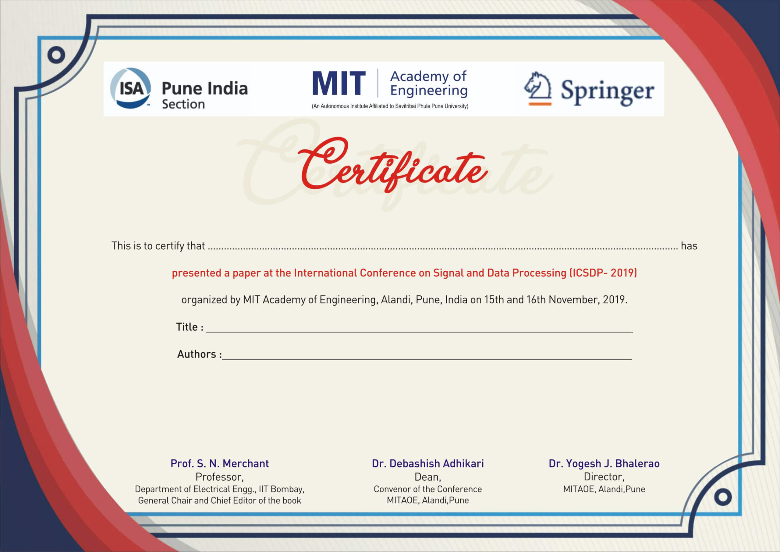 International Conference On Signal & Data Processing (Icsdp) Within International Conference Certificate Templates