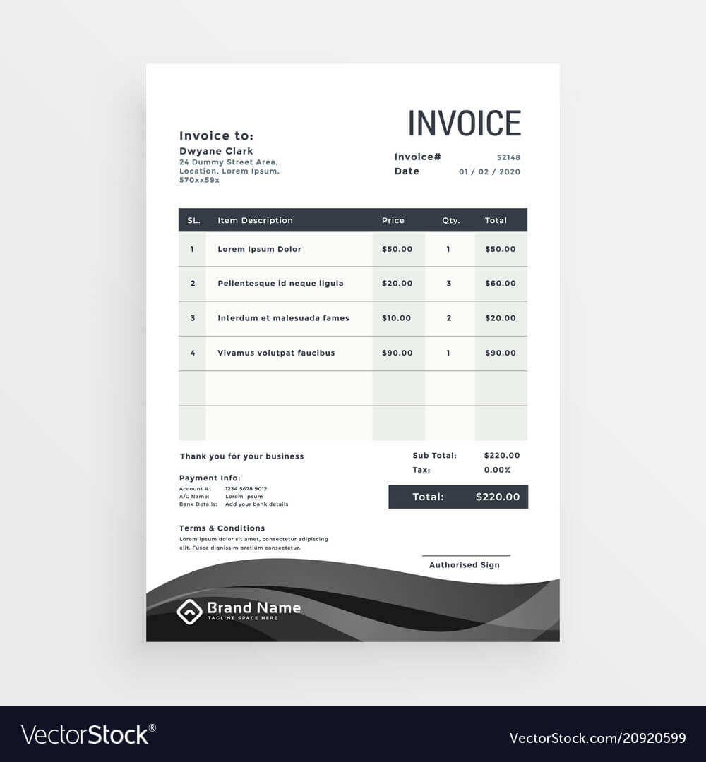 Invoice Design Template Modern Creative Freelance Free Word Inside Web Design Invoice Template Word
