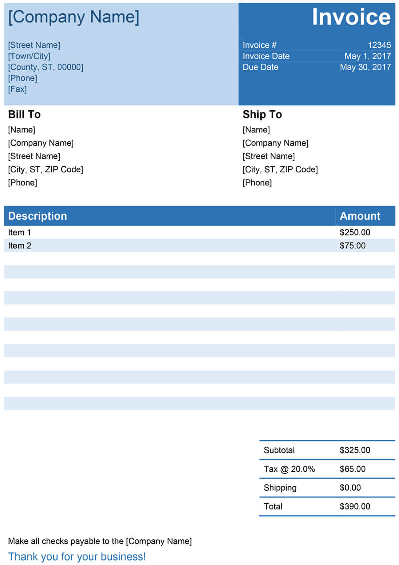 Invoice Template For Word – Free Simple Invoice Intended For Free Invoice Template Word Mac