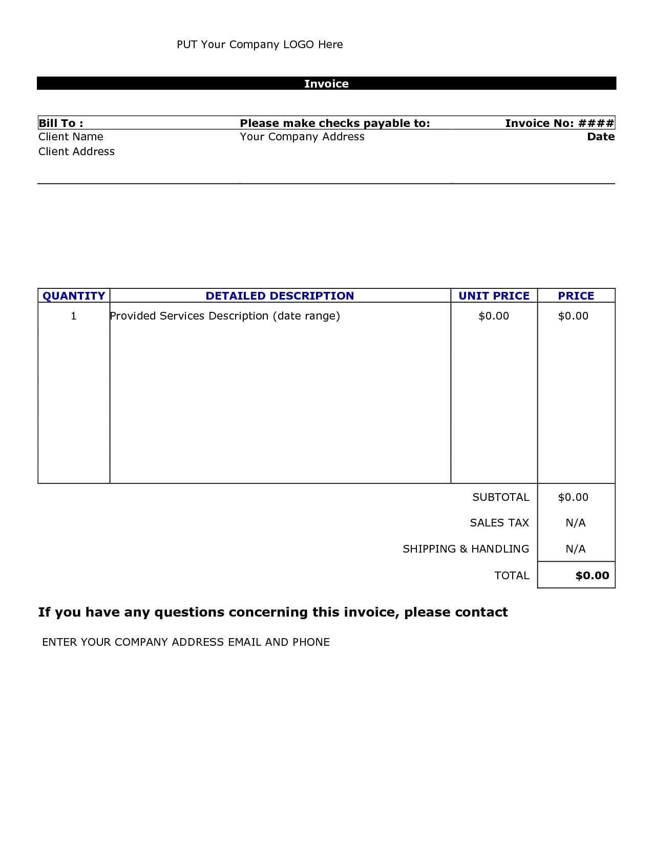 Invoice Template Word 2010 | Invoice Sample Template In Invoice Template Word 2010