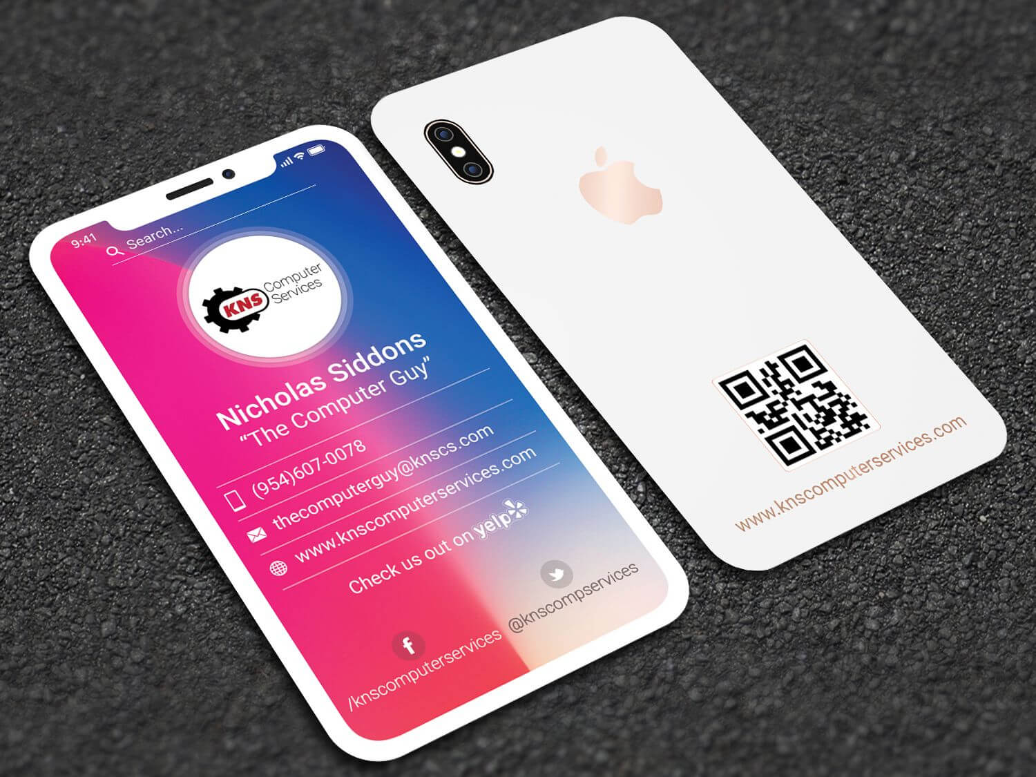 Iphone X Style Business Card | Professional Business Card For Iphone Business Card Template