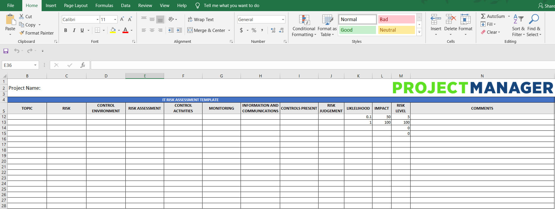 It Risk Assessment Template – Free Excel Download With Regard To Risk Mitigation Report Template