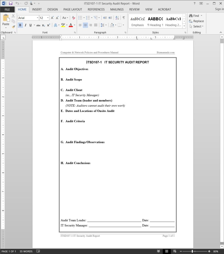 It Security Audit Report Template | Itsd107 1 With Regard To Security Audit Report Template