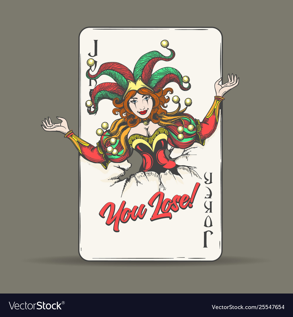 Joker Playing Card With Wording You Lose Inside Joker Card Template