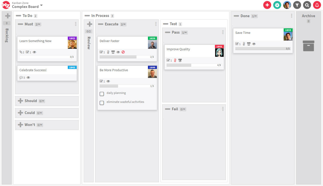 Kanban Complex Board Example – Template From Kanbanzone For Kanban Card Template