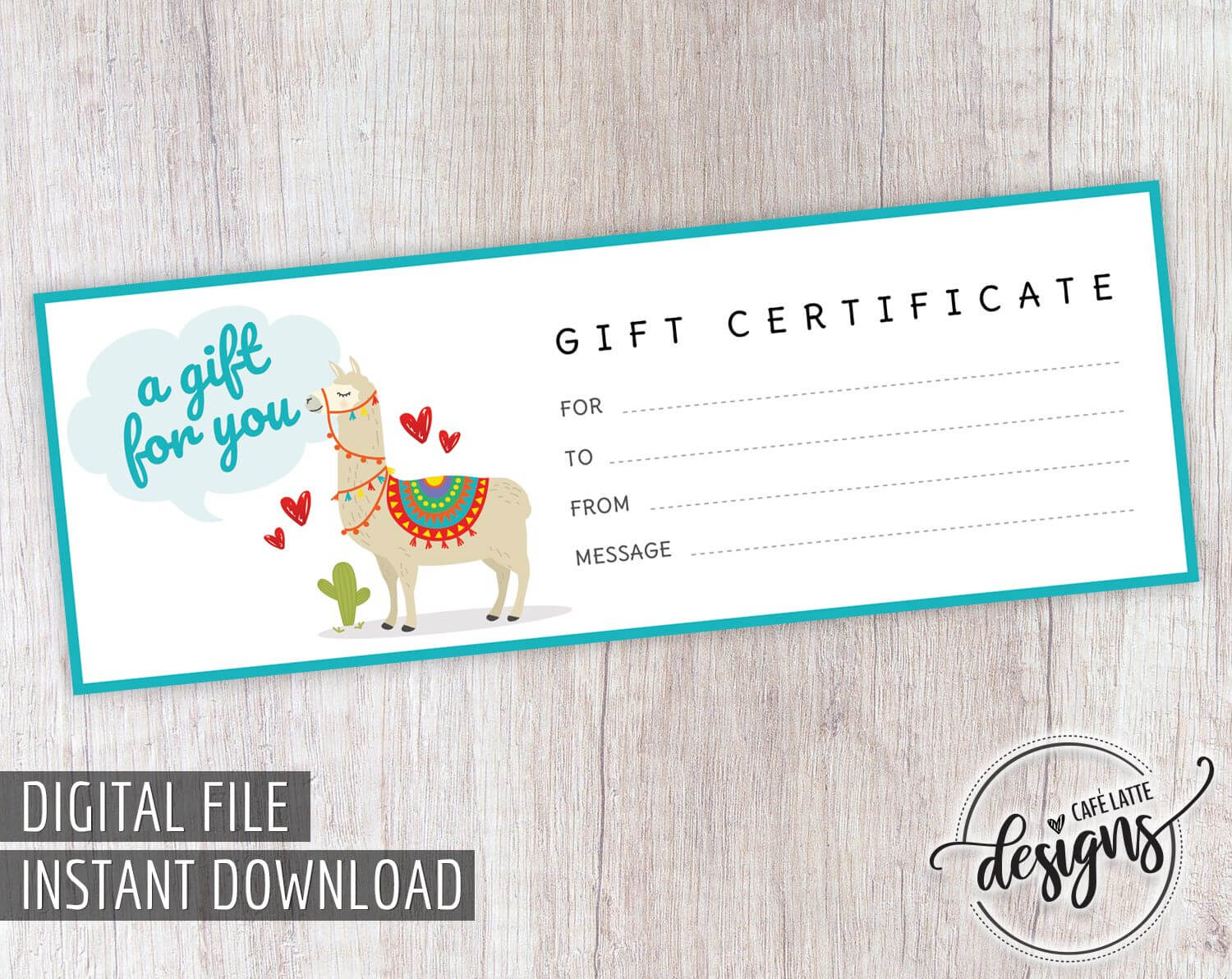 Kids Llama Gift Certificate, Thanksgiving Christmas Gift Intended For Kids Gift Certificate Template