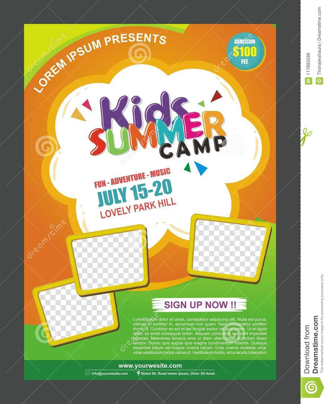 Kids Summer Camp Banner Poster Design Template For Kids With Summer Camp Brochure Template Free Download