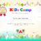 Kids Summer Camp Diploma Or Certificate Template Award Ribbon.. Pertaining To Summer Camp Certificate Template