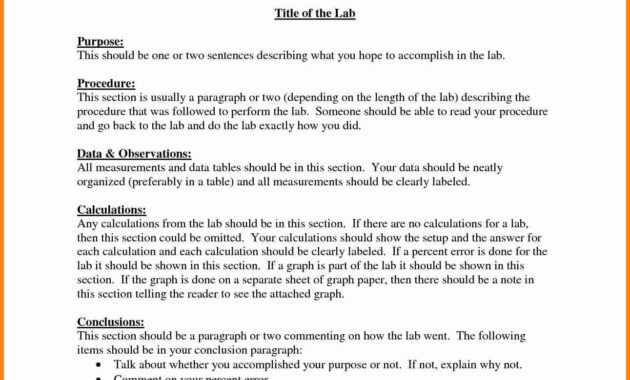 Lab Report Example - Lab Reports Ought To Be Meticulous. In throughout Formal Lab Report Template