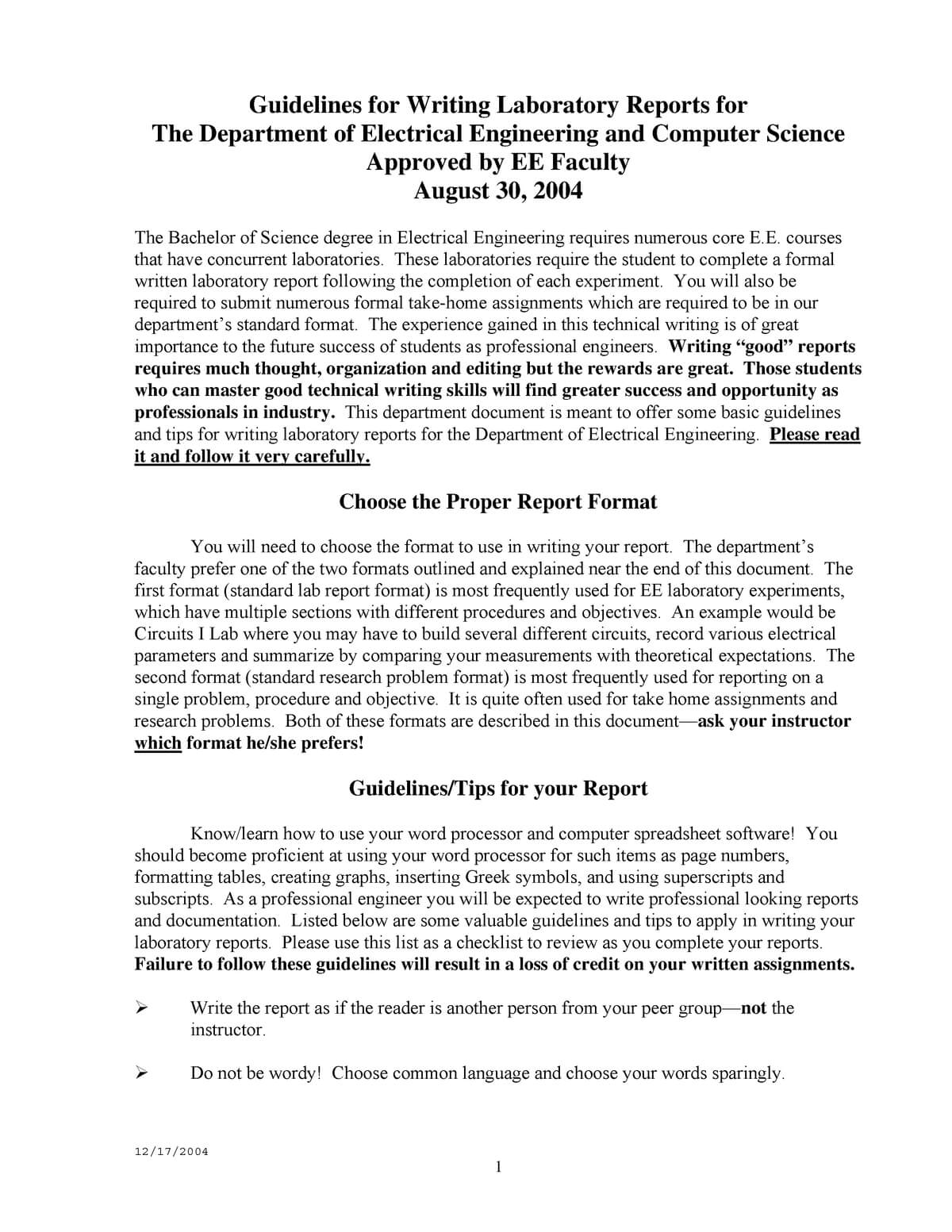 Lab Report Format - Ecte290 - Uow - Studocu For Engineering Lab Report Template