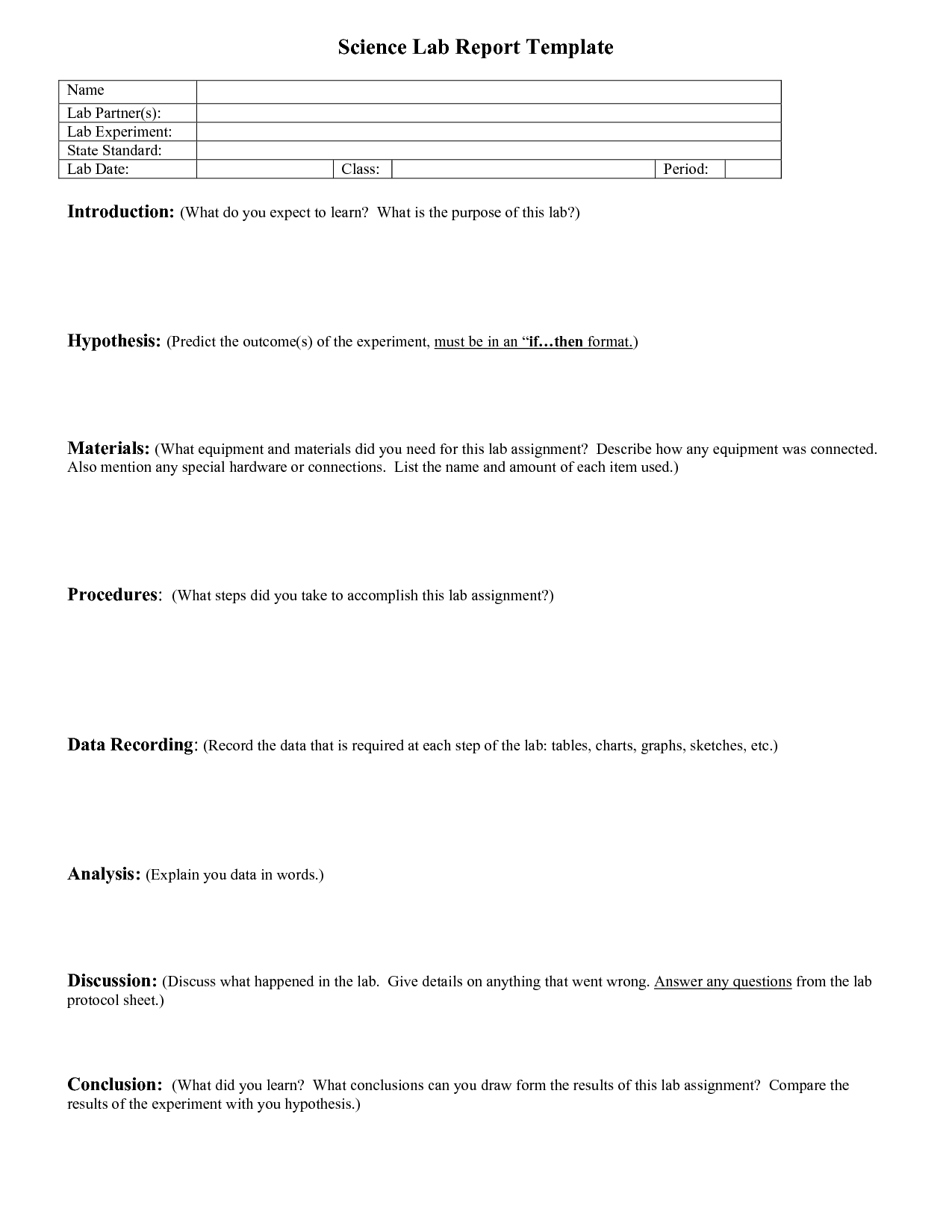Lab Report Outline | Science Lab Report Template | Lab Throughout Science Lab Report Template