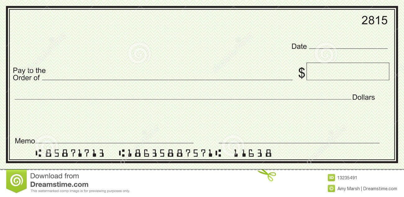 Large Blank Check - Green Security Background Stock Image In Large Blank Cheque Template