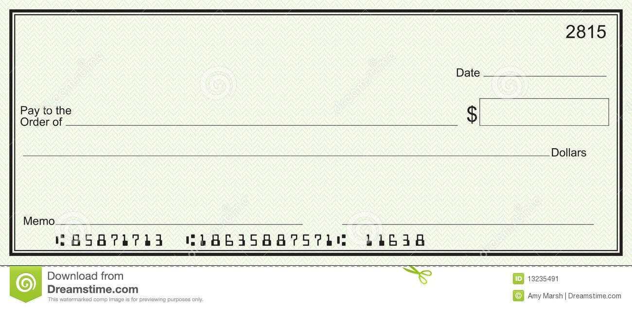 Large Blank Check – Green Security Background Stock Image In Large Blank Cheque Template