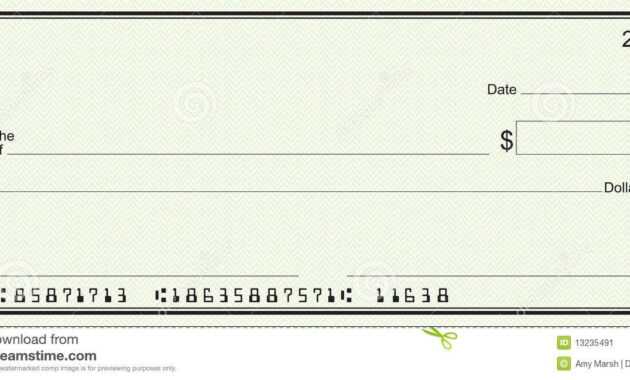 Large Blank Check - Green Security Background Stock Image throughout Fun Blank Cheque Template