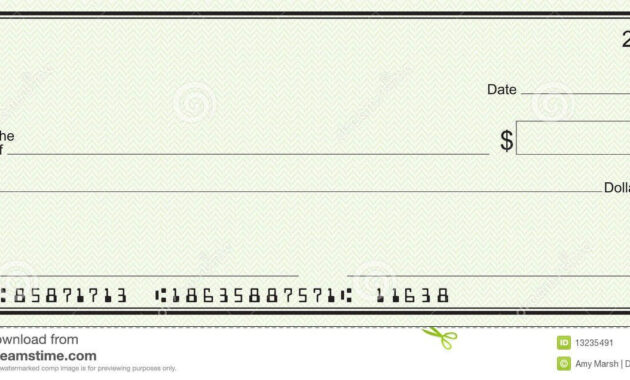 Large Blank Check - Green Security Background Stock Image with regard to Customizable Blank Check Template