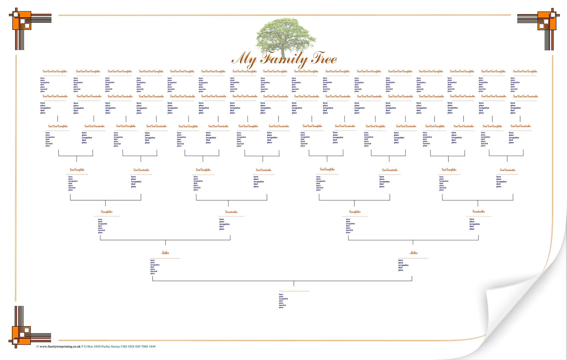 Large Blank Family Tree Chart | Family Tree Printable With Regard To Blank Tree Diagram Template