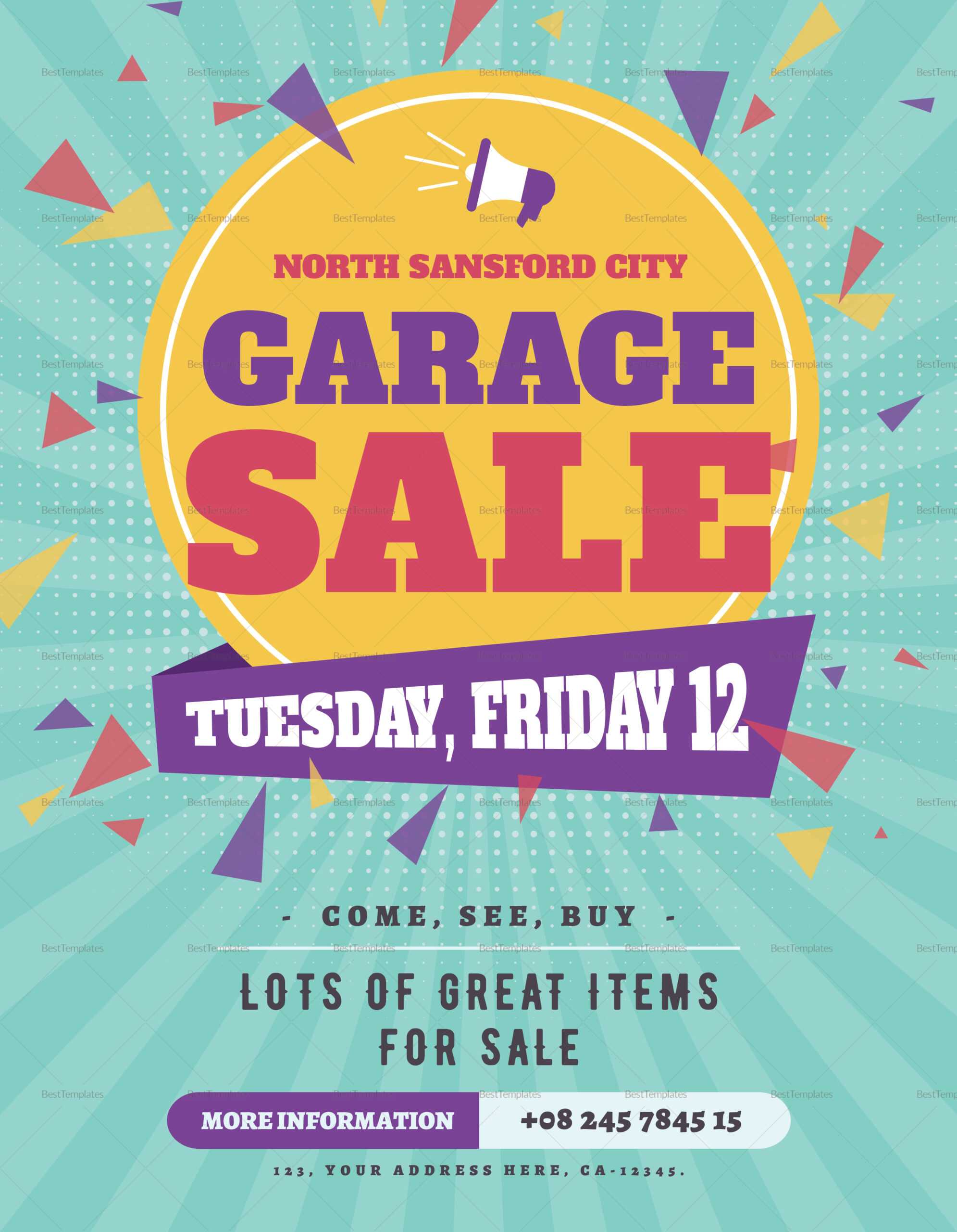 Large Garage Sale Flyer Template With Regard To Garage Sale Flyer Template Word