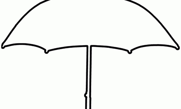 Large Umbrella Template | Umbrella Outline (Black And White with Blank Umbrella Template