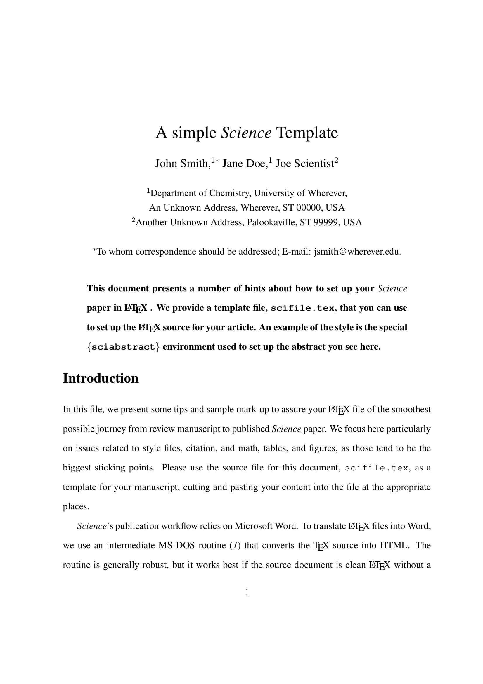 Latex Templates » Academic Journals For Acs Word Template