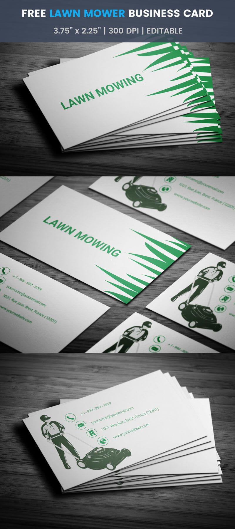 Lawn Mower Business Card – Full Preview | Free Business Card For Lawn Care Business Cards Templates Free