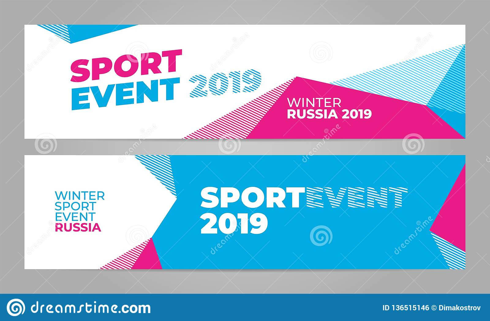 Layout Banner Template Design For Winter Sport Event 2019 With Sports Banner Templates
