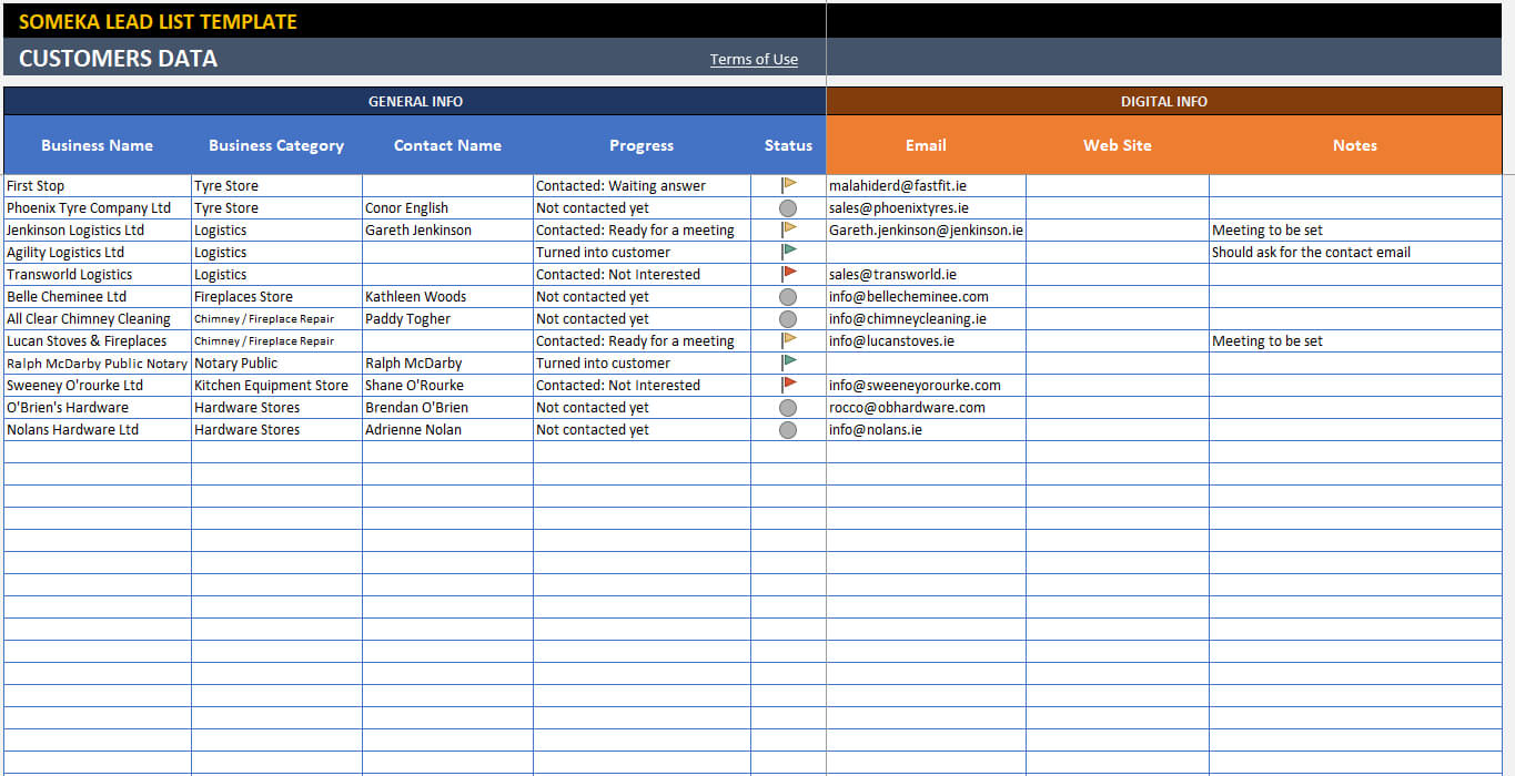 Lead List Template In Sales Lead Report Template