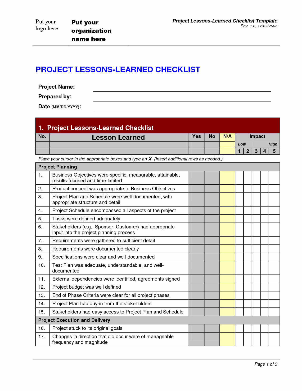 Lessons Learned Project Management Template New Lessons Regarding Lessons Learnt Report Template