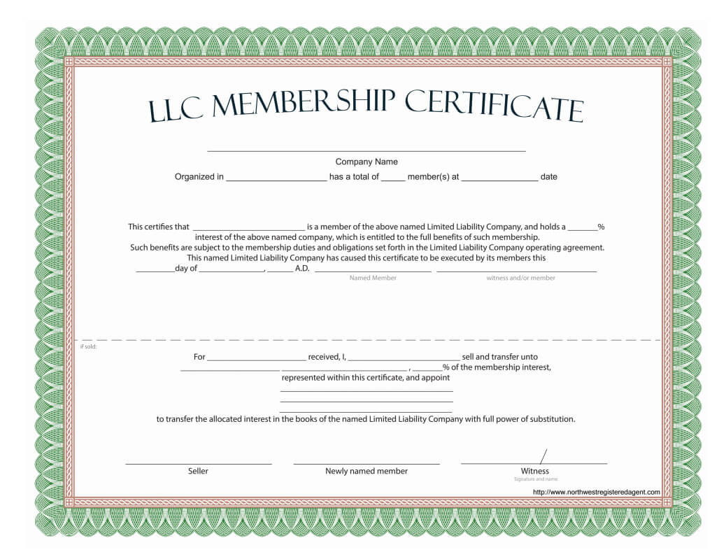 Llc Membership Certificate - Free Template With Regard To Llc Membership Certificate Template