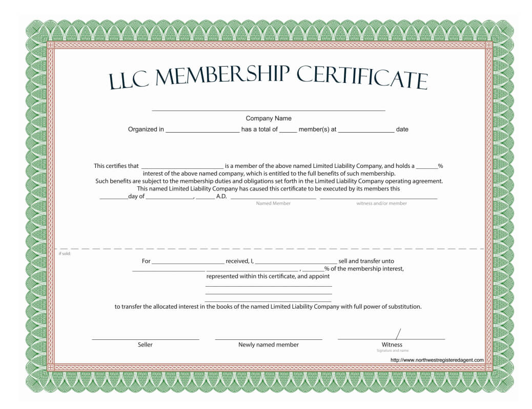 Llc Membership Certificate – Free Template With Regard To Llc Membership Certificate Template