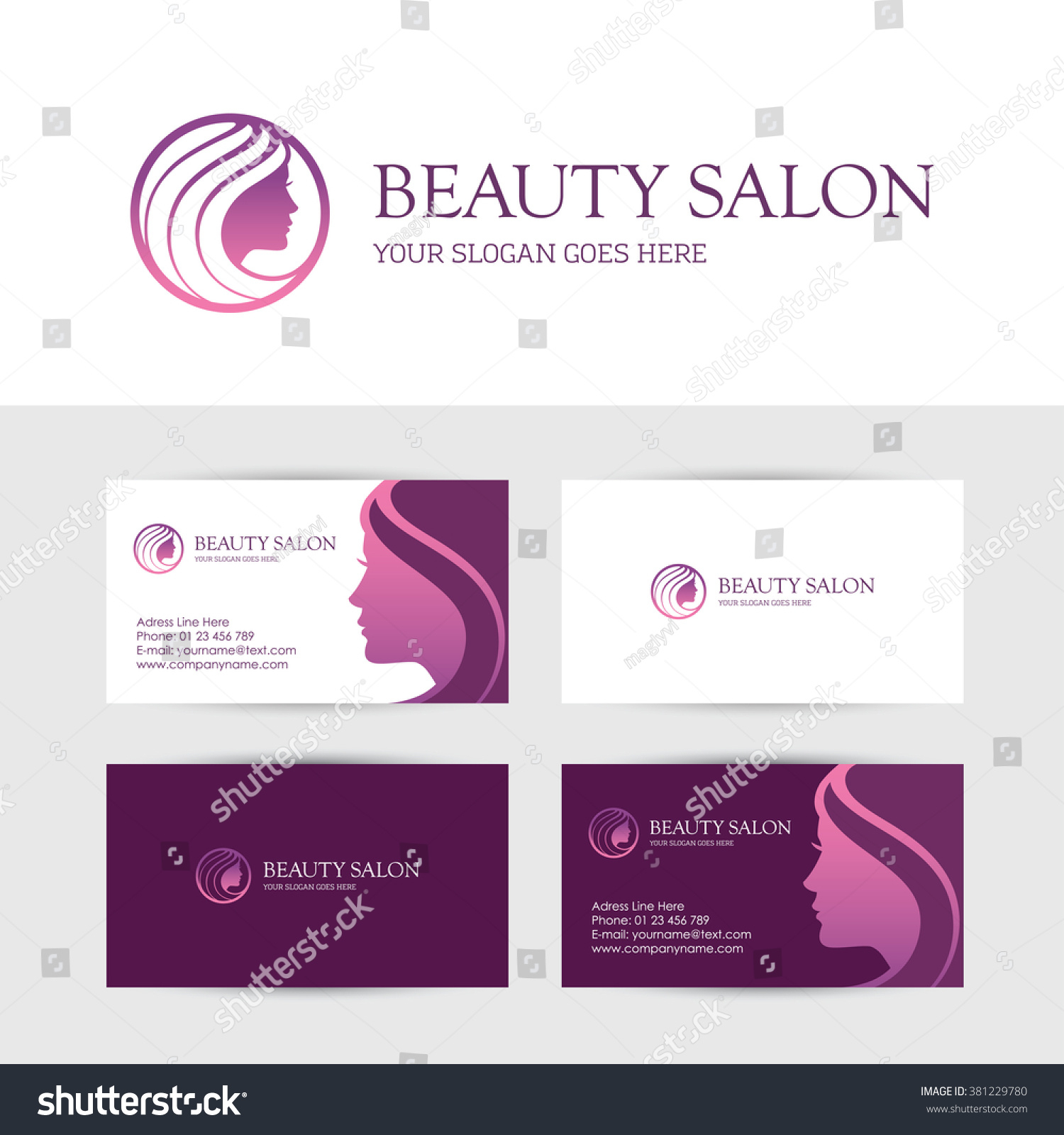 Logo Business Card Design Templates Beauty Stock Vector Pertaining To Hair Salon Business Card Template