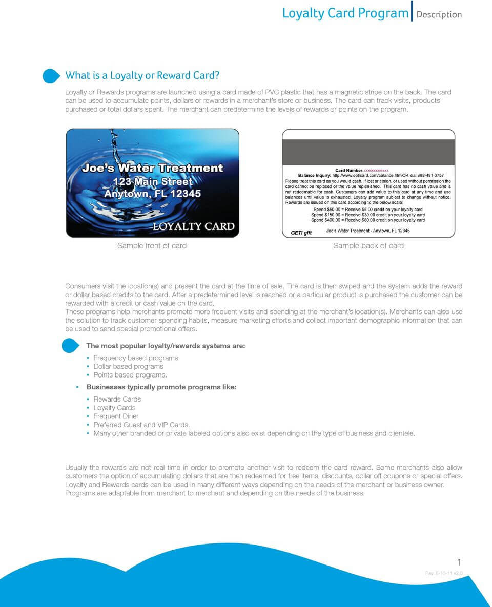Loyalty Card Program Description – Pdf Free Download Pertaining To Frequent Diner Card Template