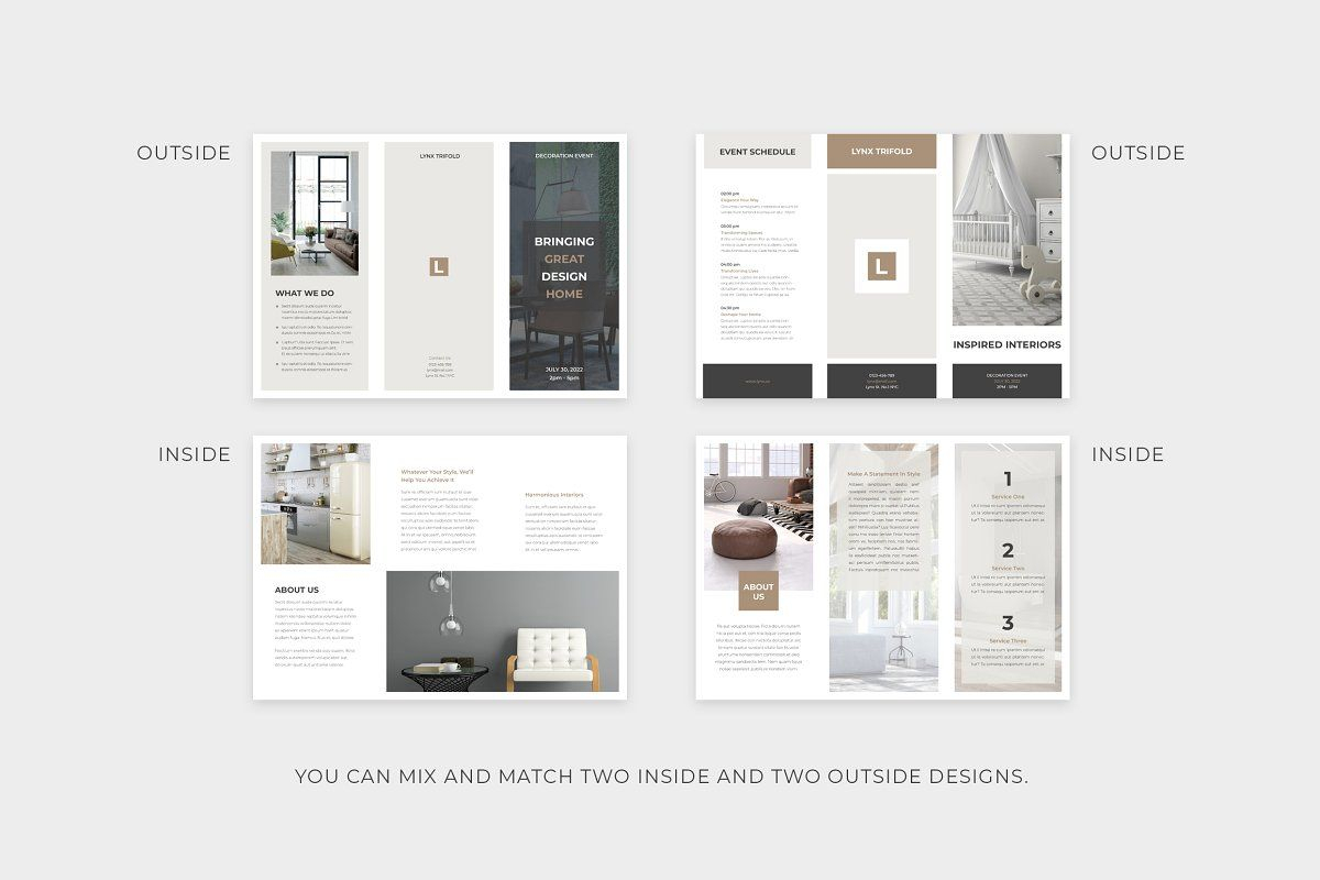 Lynx Trifold Brochure | Slidestation | Brochure Layout In Z Fold Brochure Template Indesign