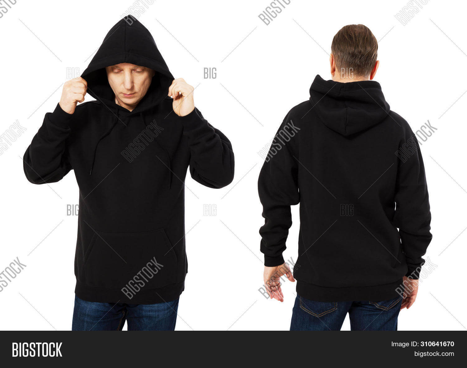 Man Template Mens Image & Photo (Free Trial) | Bigstock Intended For Blank Black Hoodie Template