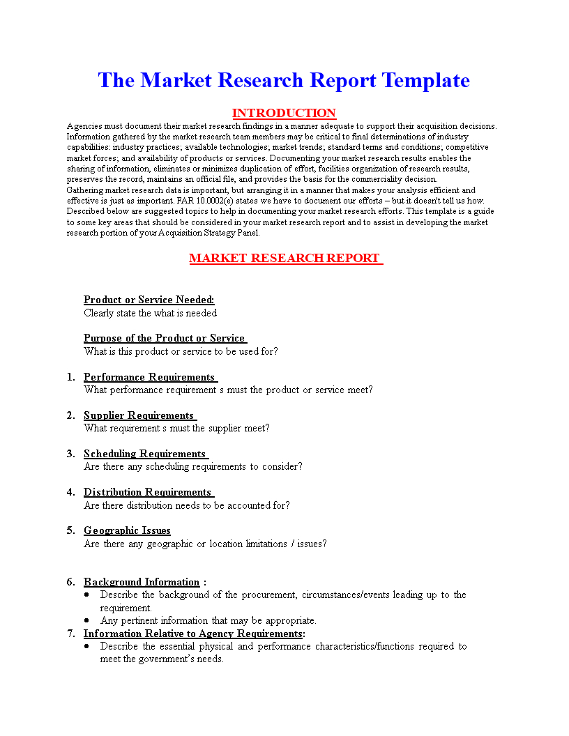 Market Research Report Format | Templates At Intended For What Is A Report Template