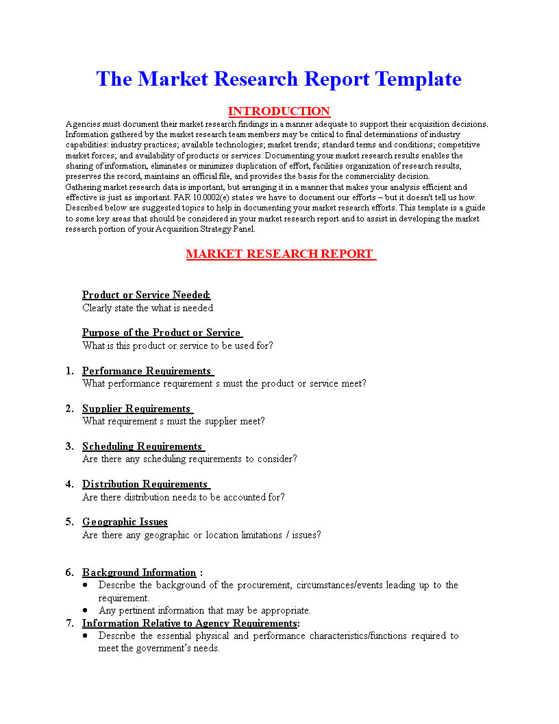 Market Research Report Format | Templates At Regarding Research Report Sample Template