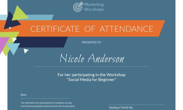 Marketing Workshop - Certificate Template - Visme in Workshop Certificate Template