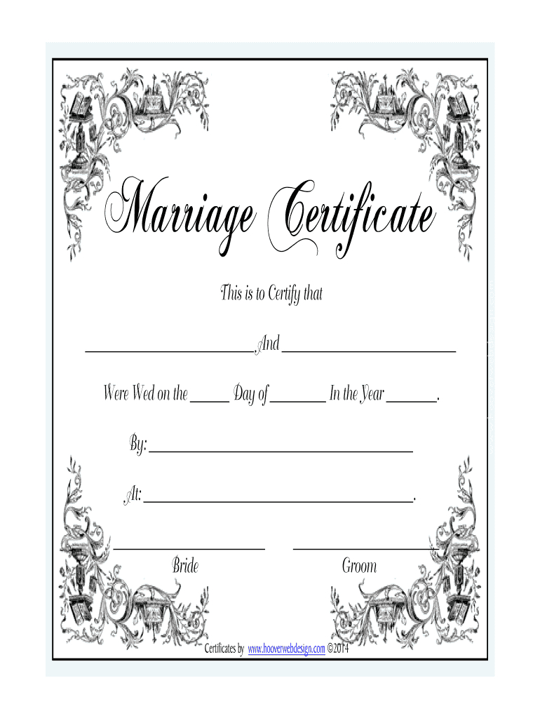 Marriage Certificate – Fill Online, Printable, Fillable With Regard To Certificate Of Marriage Template